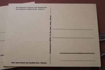 zwei Postkarten- Fahnen und Standarten der Wehrmacht  Karte 10 und 12 - Nebeltruppe und Kavallerie - Repro ?